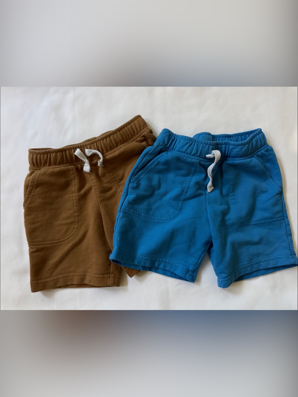 Cat & Jack Blue and Brown Cotton Drawstring Shorts Set